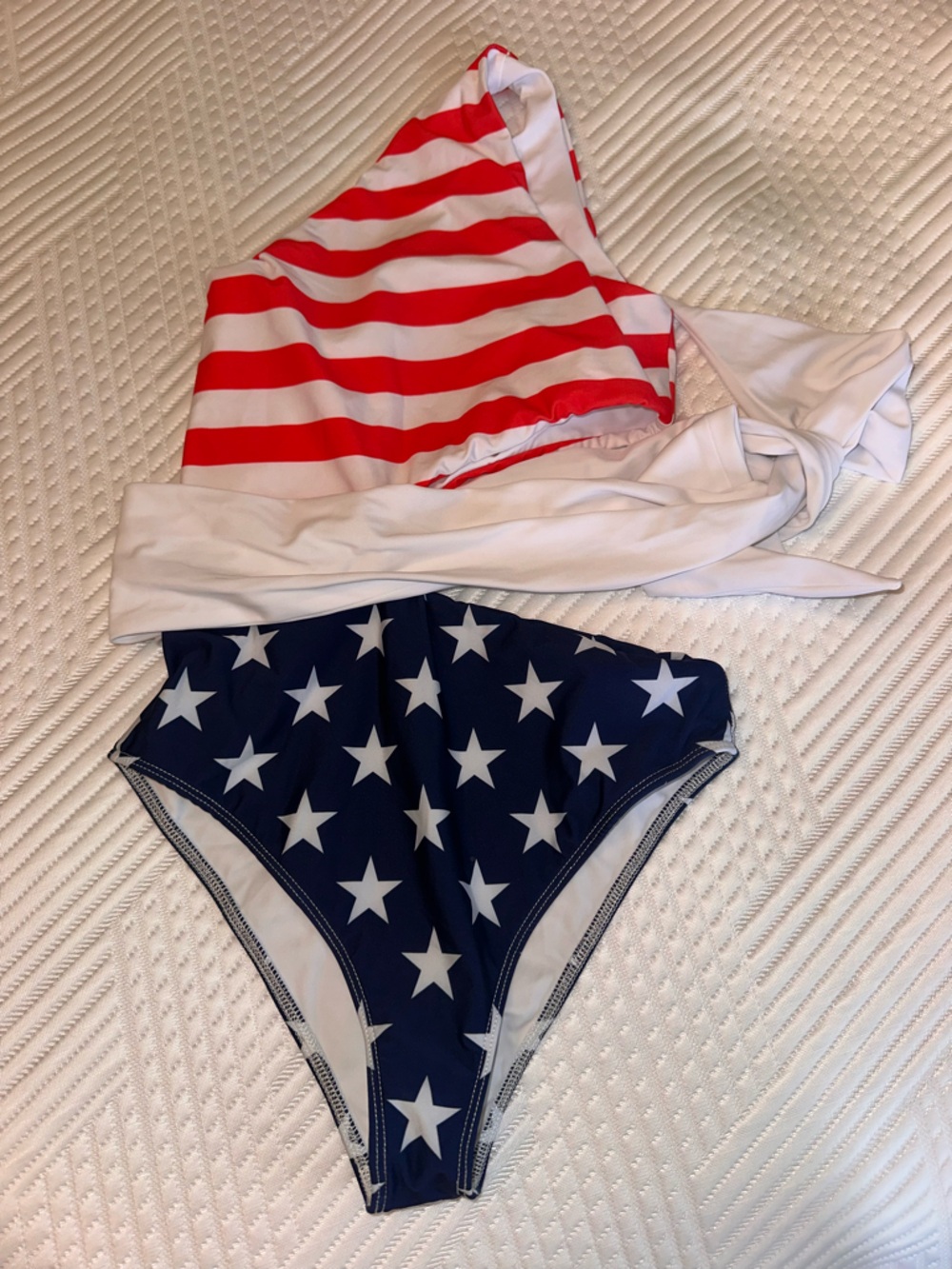 Beach Riot White & Navy Star Print Bikini Bottoms - Picture 2 of 3